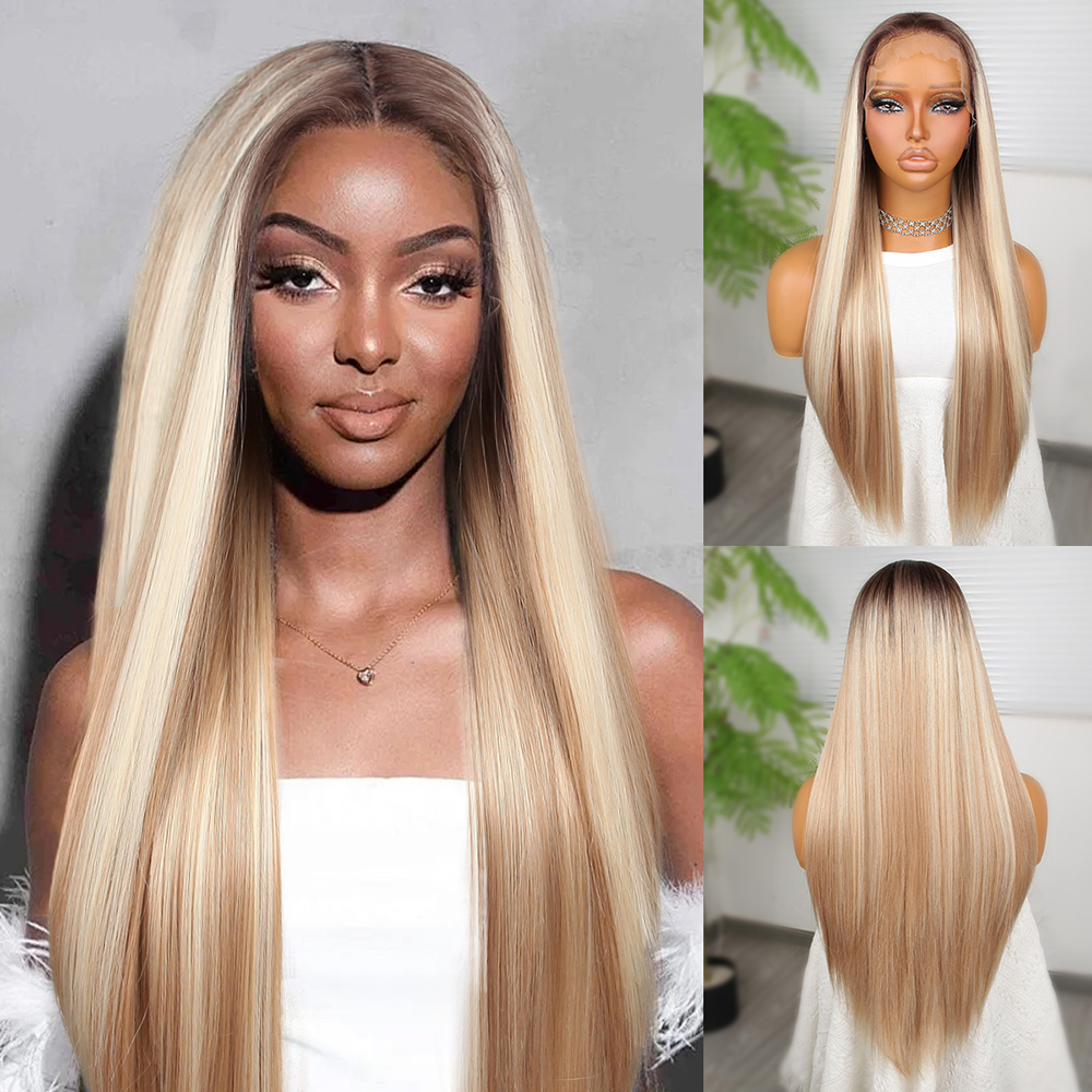 Kumral Beyaz Platin Ombreli ve Röfleli Fiber Sentetik Tül Peruk Kumral Beyaz Platin Ombreli ve Röfleli Fiber Sentetik Tül Peruk