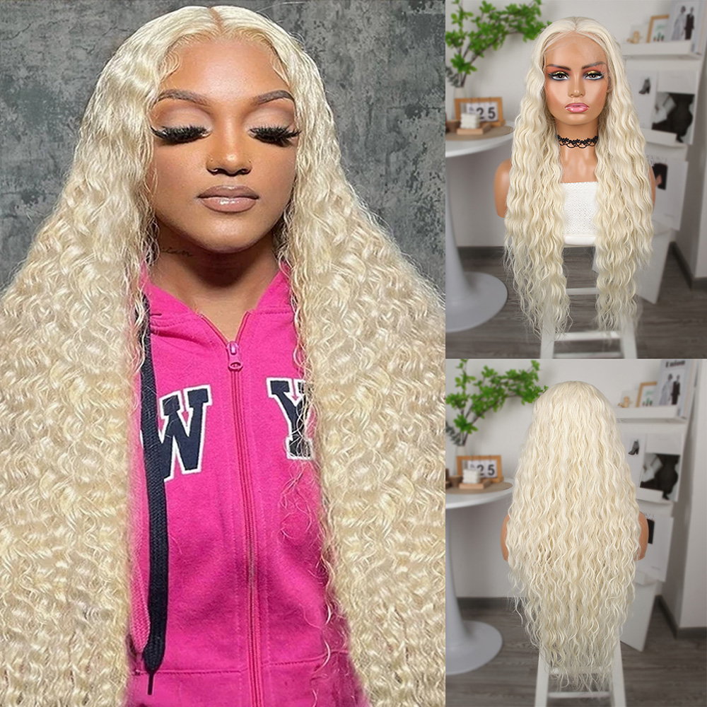 Platin Uzun Afro Dalga Fiber Sentetik Tül Peruk Platin Uzun Afro Dalga Fiber Sentetik Tül Peruk