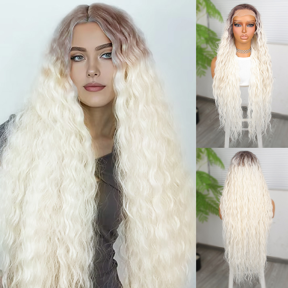 Rus Kumralı Beyaz Platin Ombreli Fiber Sentetik Tül Peruk Rus Kumralı Beyaz Platin Ombreli Fiber Sentetik Tül Peruk