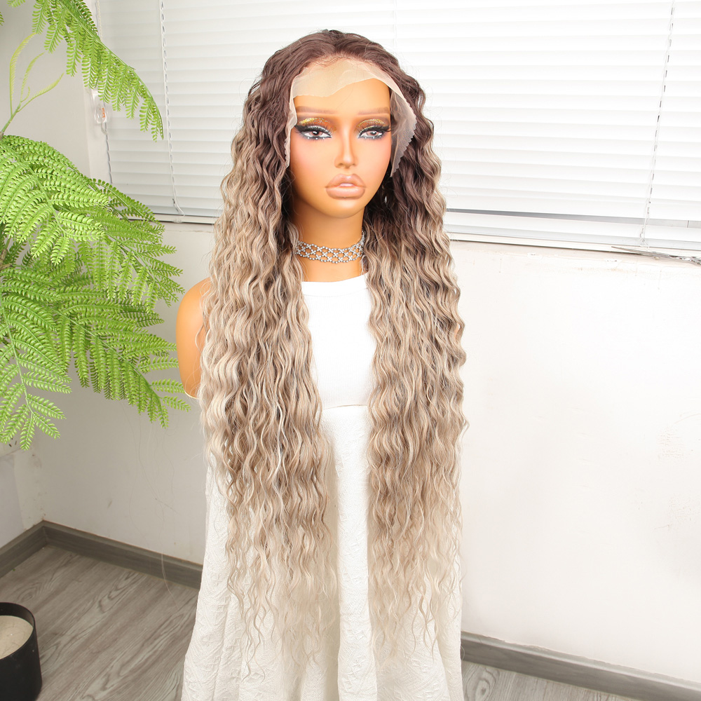 Kumral Beyaz Platin Ombre ve Röfleli Fiber Sentetik Tül Peruk Kumral Beyaz Platin Ombre ve Röfleli Fiber Sentetik Tül Peruk