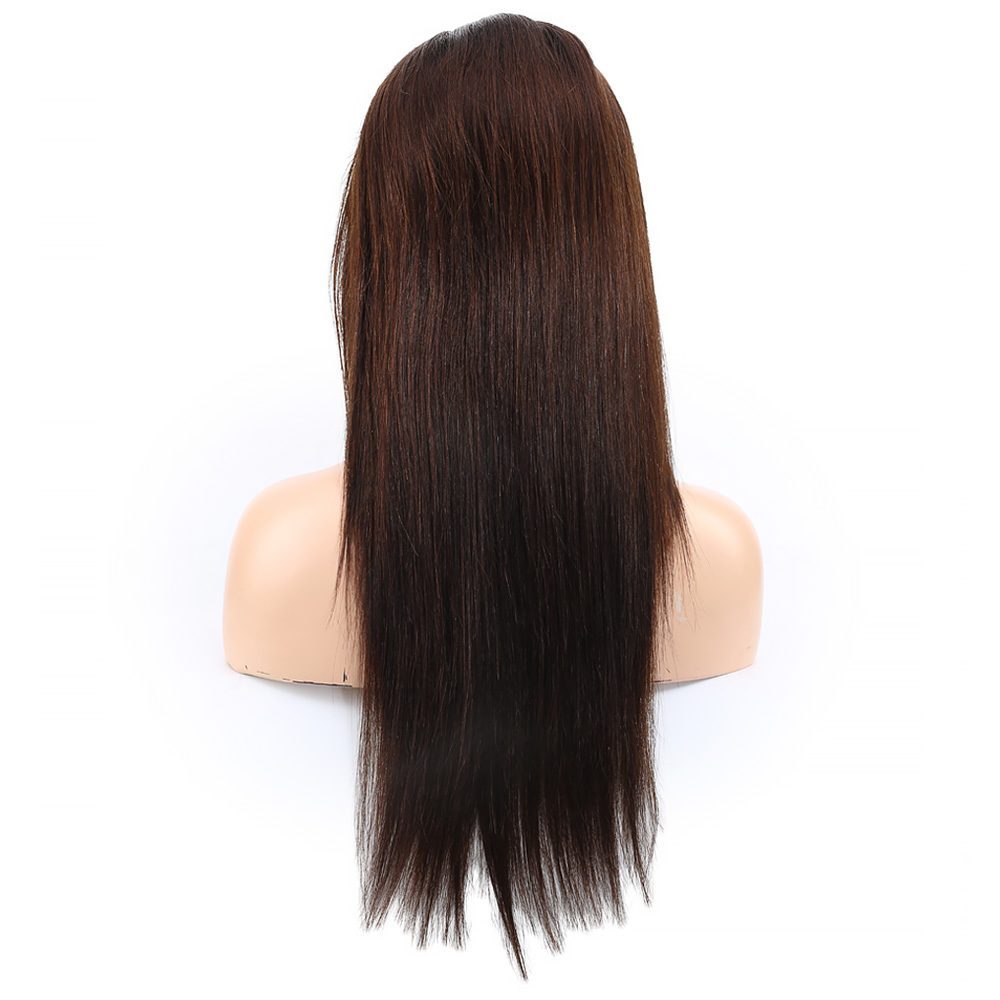 Düz Front Lace Gerçek Tül Peruk / Koyu Kahve / 60/65cm