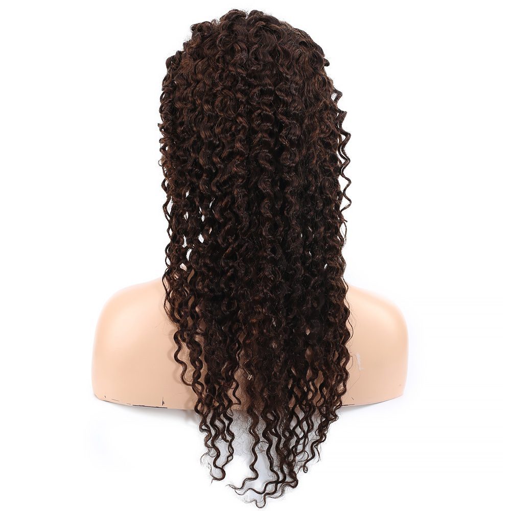 Afro Dalga Front Lace Gerçek Tül Peruk / Koyu Kahve / 60/65cm Afro Dalga Front Lace Gerçek Tül Peruk / Koyu Kahve / 60/65cm