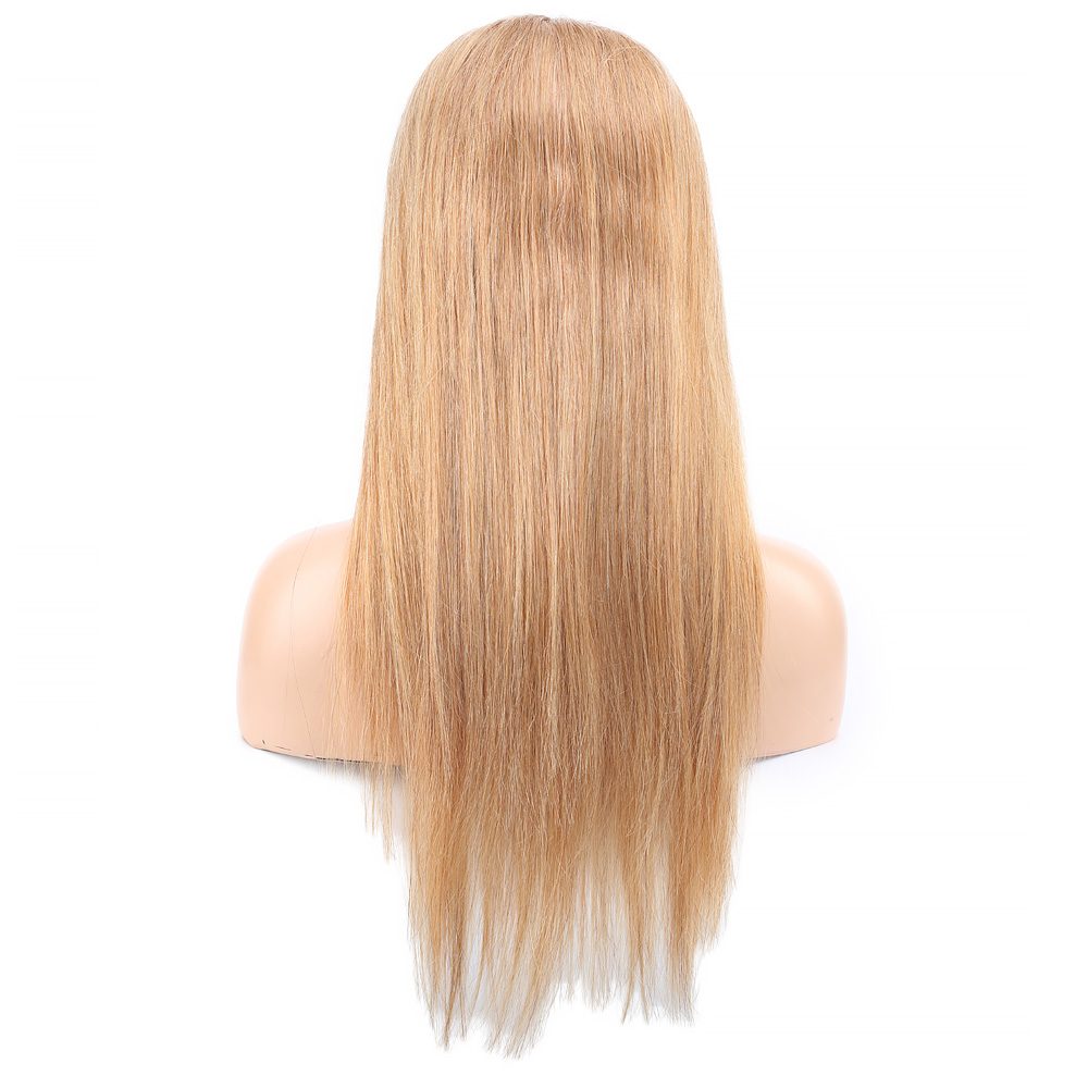 Düz Front Lace Gerçek Tül Peruk / Altın Karamel / 60/65cm