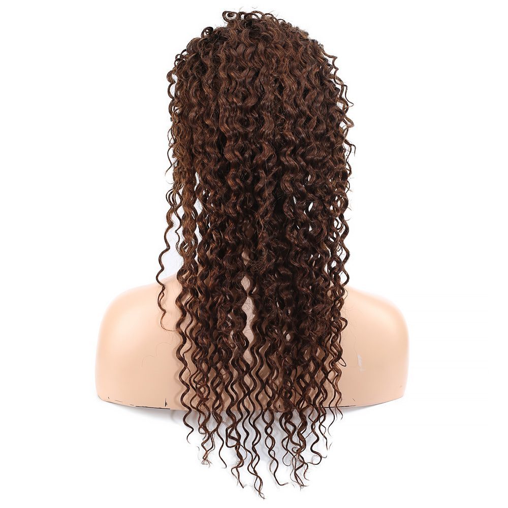 Afro Dalga Front Lace Gerçek Tül Peruk / Açık Kahve / 60/65cm Afro Dalga Front Lace Gerçek Tül Peruk / Açık Kahve / 60/65cm