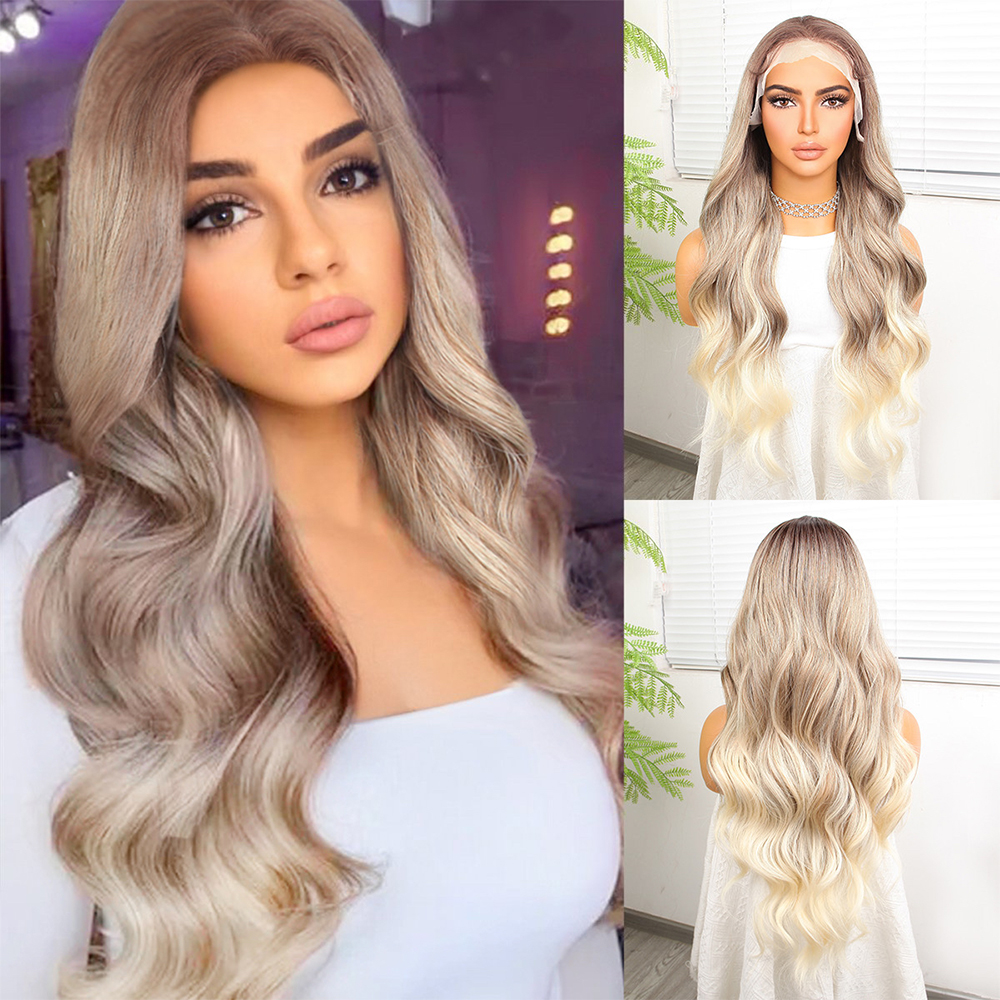 Kumral Platin Ombre ve Röfleli Fiber Sentetik Geniş Dalgalı Tül Peruk Kumral Platin Ombre ve Röfleli Fiber Sentetik Geniş Dalgalı Tül Peruk
