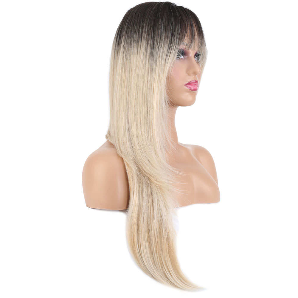 Katlı Kesim Perçemli Düz Fiber Sentetik Uzun Boy Peruk / Kahve / Platin Ombre ve Röfleli Katlı Kesim Perçemli Düz Fiber Sentetik Uzun Boy Peruk / Kahve / Platin Ombre ve Röfleli