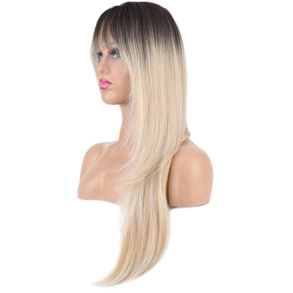 Katlı Kesim Perçemli Düz Fiber Sentetik Uzun Boy Peruk / Kahve / Platin Ombre ve Röfleli Katlı Kesim Perçemli Düz Fiber Sentetik Uzun Boy Peruk / Kahve / Platin Ombre ve Röfleli