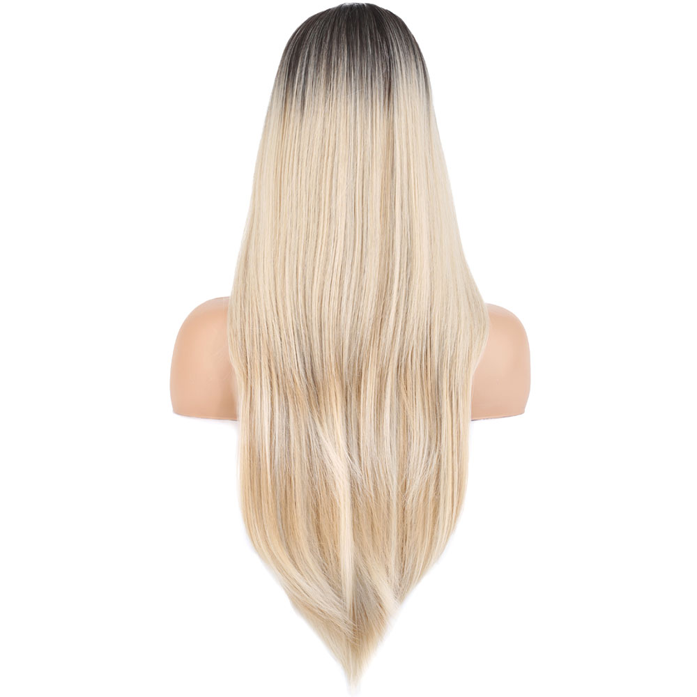 Katlı Kesim Perçemli Düz Fiber Sentetik Uzun Boy Peruk / Kahve / Platin Ombre ve Röfleli Katlı Kesim Perçemli Düz Fiber Sentetik Uzun Boy Peruk / Kahve / Platin Ombre ve Röfleli