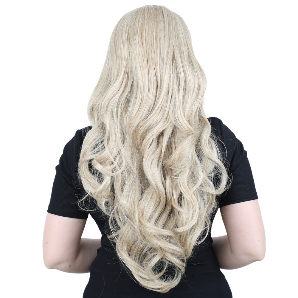 Yoğun Dalgalı Fiber Sentetik Uzun Perçemsiz Peruk / Balköpüğü / Platin Röfleli Yoğun Dalgalı Fiber Sentetik Uzun Perçemsiz Peruk / Balköpüğü / Platin Röfleli