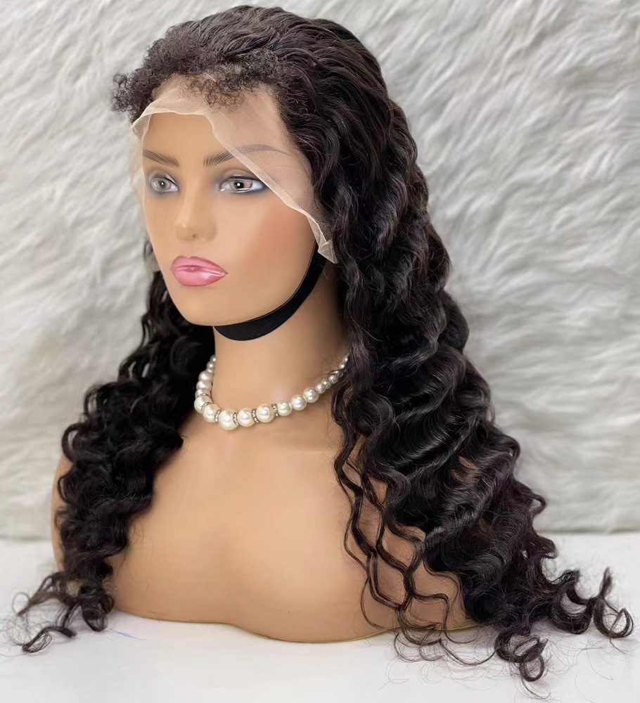 Gerçek Front Lace Tül Peruk / Yoğun Dalgalı / Doğal 65/70cm