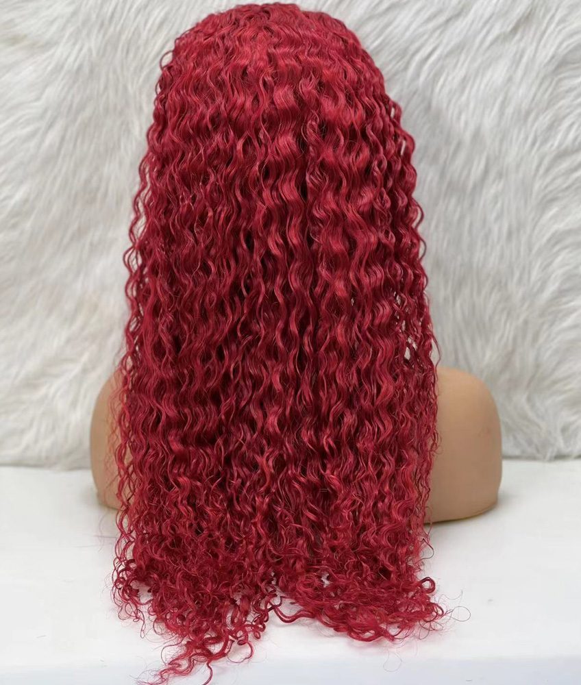 Gerçek Front Lace Tül Peruk / Su Dalgası / Kızıl 70/75cm