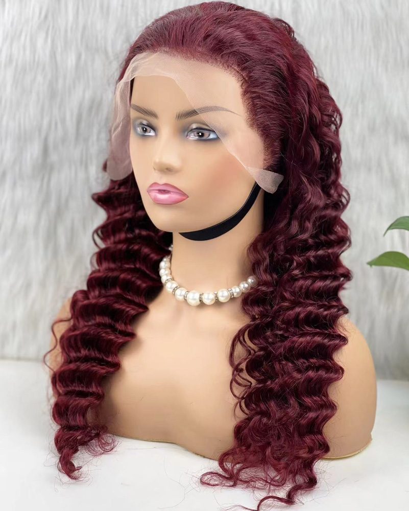 Gerçek Front Lace Tül Peruk / Yoğun Dalgalı / Koyu Kızıl 70/75cm Gerçek Front Lace Tül Peruk / Yoğun Dalgalı / Koyu Kızıl 70/75cm