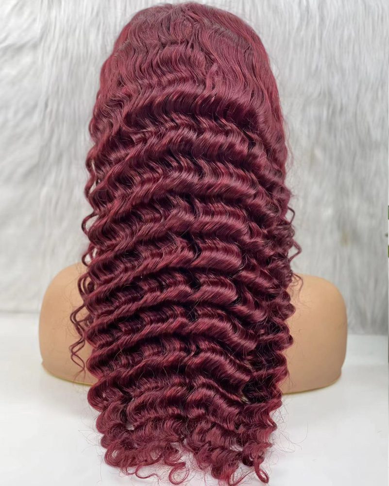 Gerçek Front Lace Tül Peruk / Yoğun Dalgalı / Koyu Kızıl 70/75cm Gerçek Front Lace Tül Peruk / Yoğun Dalgalı / Koyu Kızıl 70/75cm