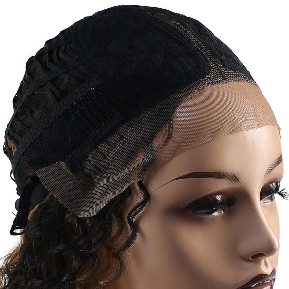 CLZ201 Afro Dalga Fiber Sentetik Tül Peruk / Siyah / Balköpüğü Ombreli