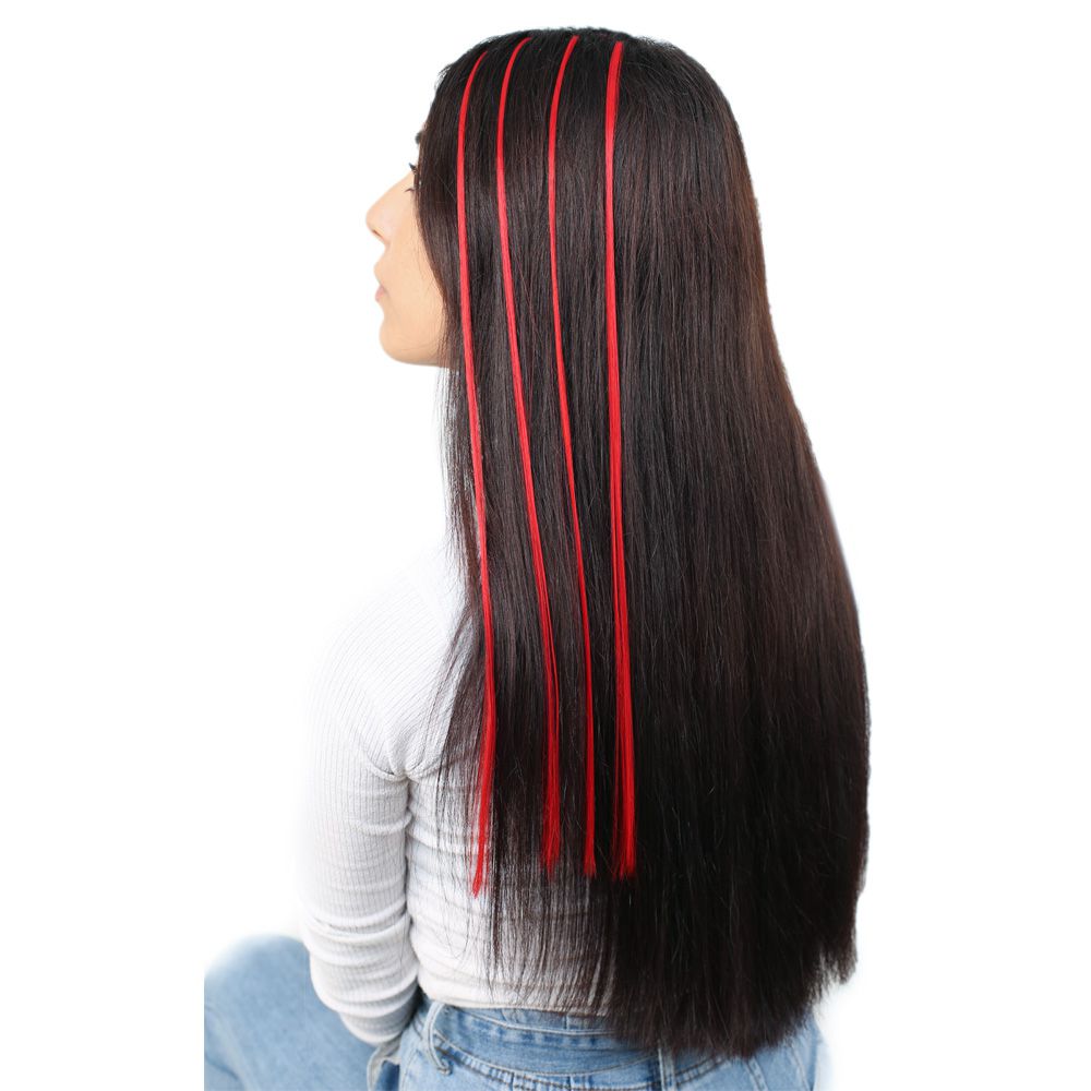 CLZ201 Renkli Sentetik Boncuk Kaynaklık Saç + Takım Aparatı / Kırmızı / 10 Adet