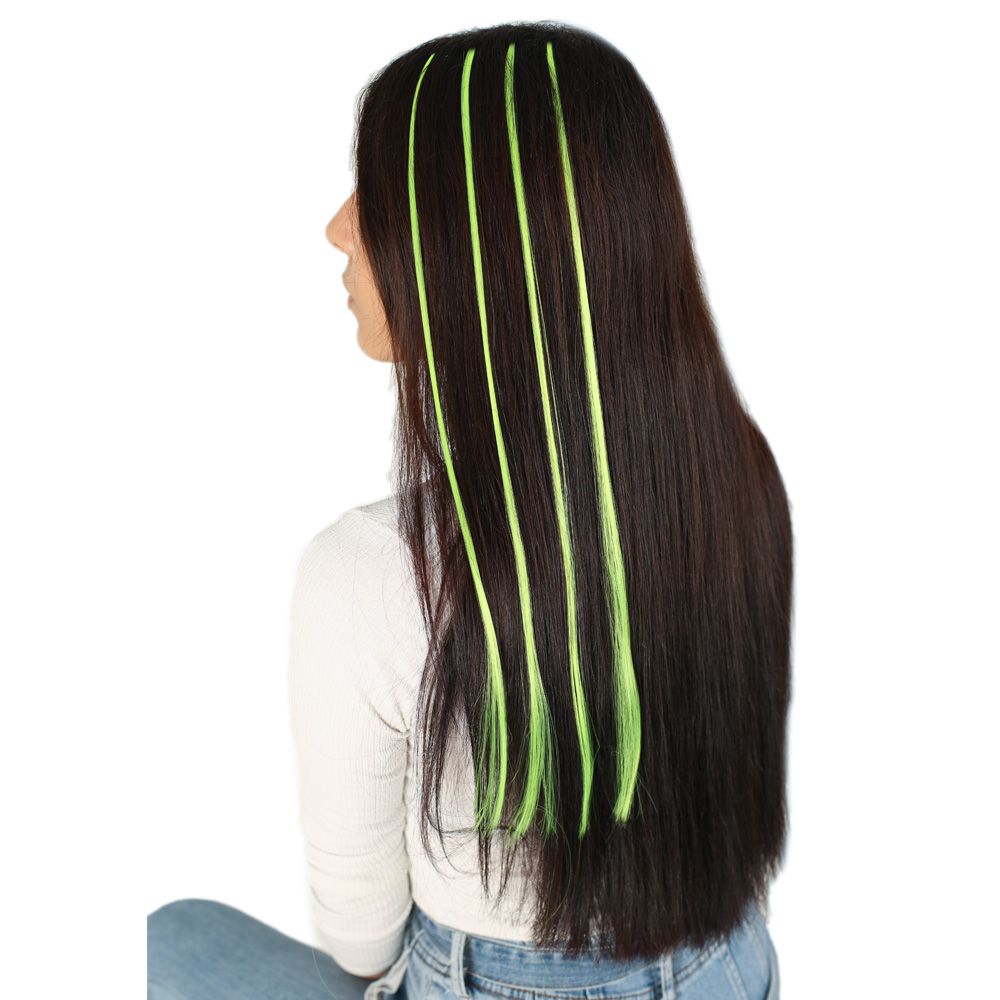 CLZ201 Renkli Sentetik Boncuk Kaynaklık Saç + Takım Aparatı / Neon Sarı / 10 Adet