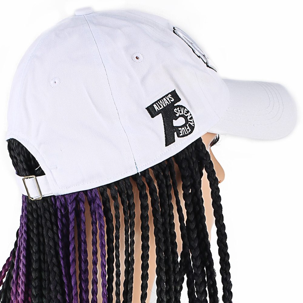 CLZ201 Beyaz Şapkalı Örgü Peruk / Karışık Renkli