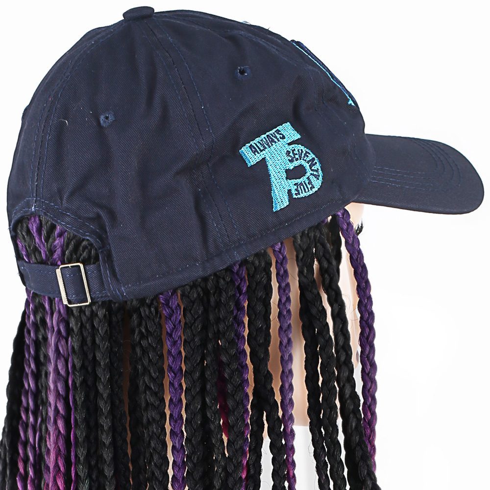 CLZ201 Lacivert Şapkalı Örgü Peruk / Karışık Renkli