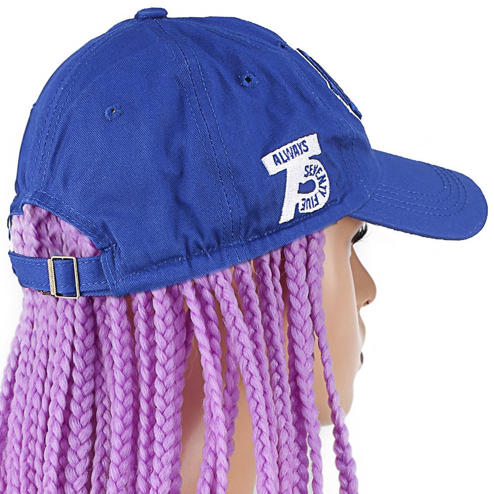 CLZ201 Mavi Şapkalı Örgü Peruk / Lila