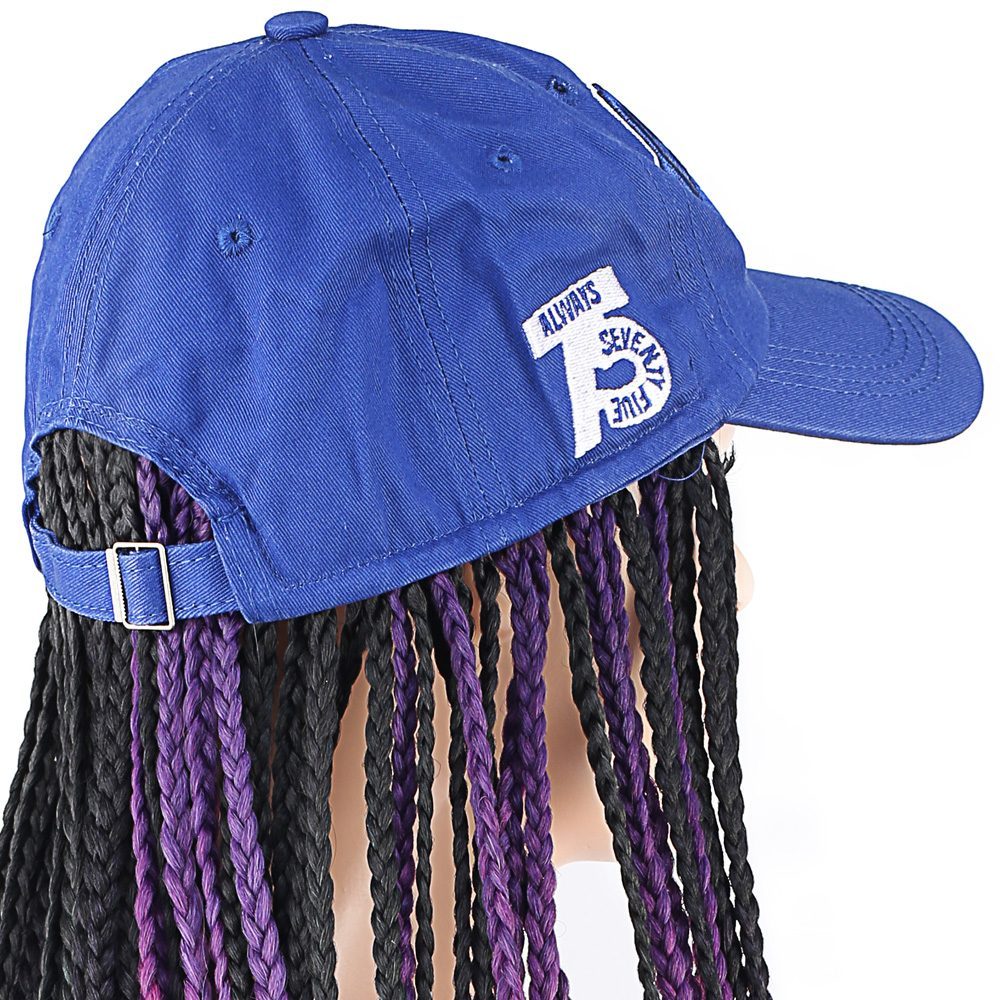 CLZ201 Mavi Şapkalı Örgü Peruk / Karışık Renkli