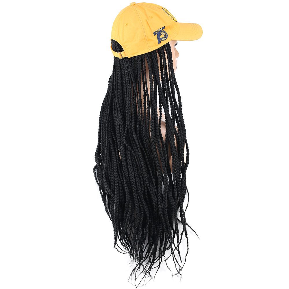 CLZ201 Sarı Şapkalı Örgü Peruk / Siyah