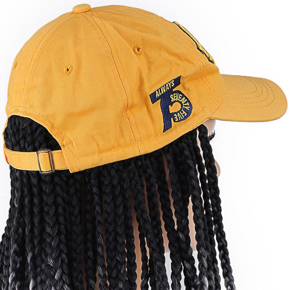 CLZ201 Sarı Şapkalı Örgü Peruk / Siyah / Şeker Pembe Ombreli