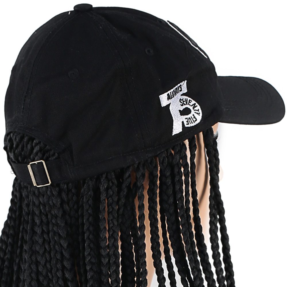 CLZ201 Siyah Şapkalı Örgü Peruk / Siyah