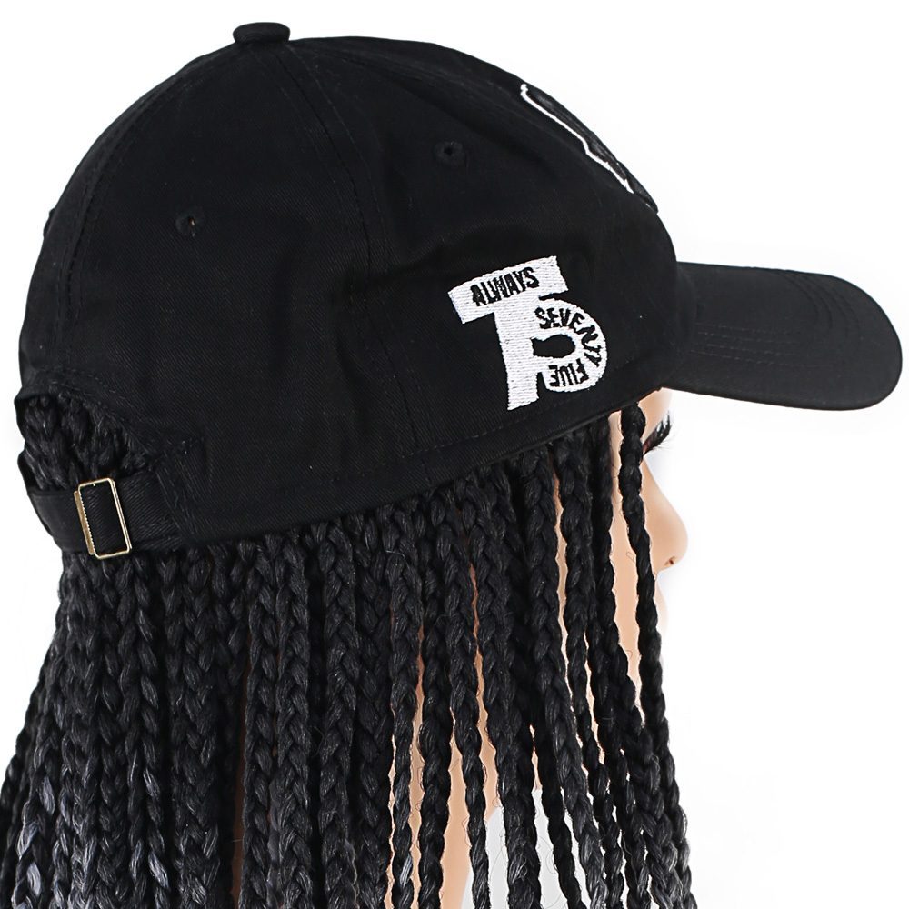 CLZ201 Siyah Şapkalı Örgü Peruk / Siyah / Açık Gri Ombreli