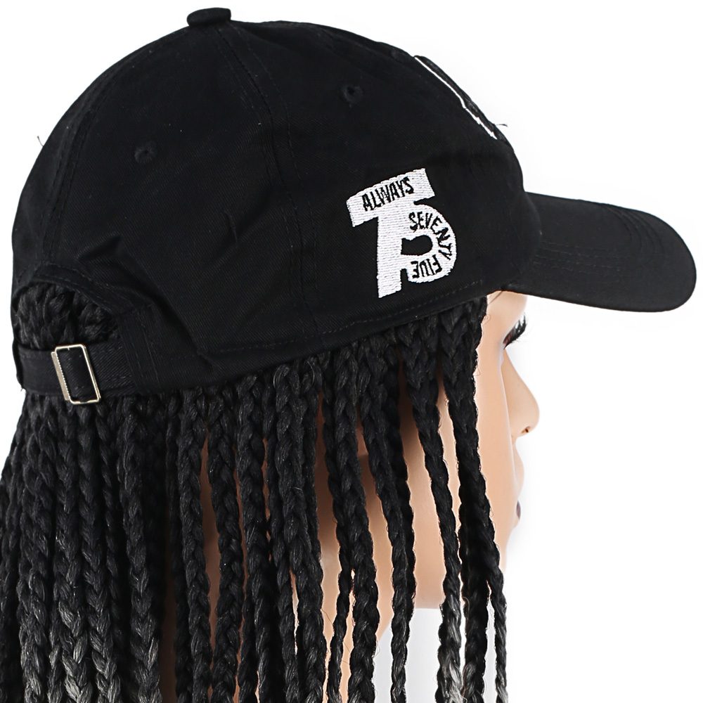 CLZ201 Siyah Şapkalı Örgü Peruk / Siyah / Platin Ombreli