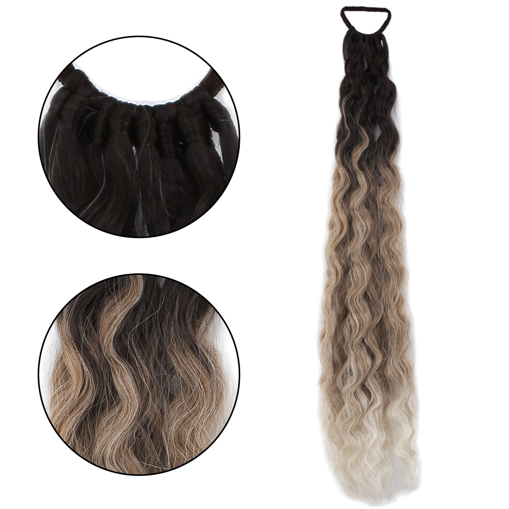 Lastik Tokalı At Kuyruğu Kabarık Afro Dalgalı / Kahverengi / Kumral Ombre Beyaz Platin Röfle Lastik Tokalı At Kuyruğu Kabarık Afro Dalgalı / Kahverengi / Kumral Ombre Beyaz Platin Röfle