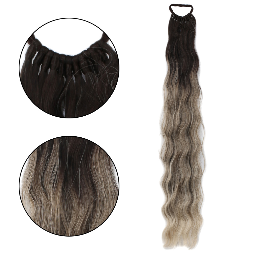 Lastik Tokalı At Kuyruğu Su Dalgalı / Küllü Kumral / Beyaz Platin Ombre Lastik Tokalı At Kuyruğu Su Dalgalı / Küllü Kumral / Beyaz Platin Ombre