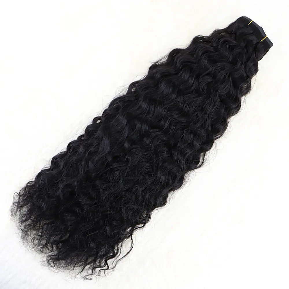 Yoğun Dalgalı 7 Parça Görünmez Yarım Ay Set %100 Gerçek Saç / 70cm