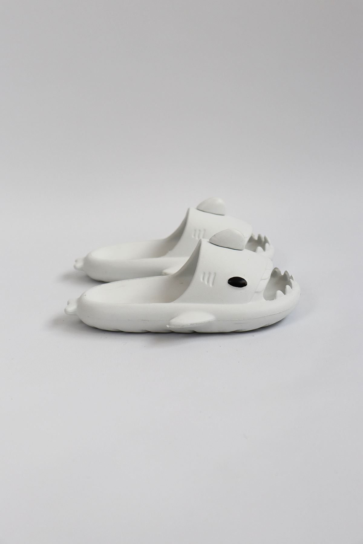 Köpekbalığı Beyaz Unisex Tam Ortopedik Terlik Shark Slides Cocuk Köpekbalığı Beyaz Unisex Tam Ortopedik Terlik Shark Slides Cocuk