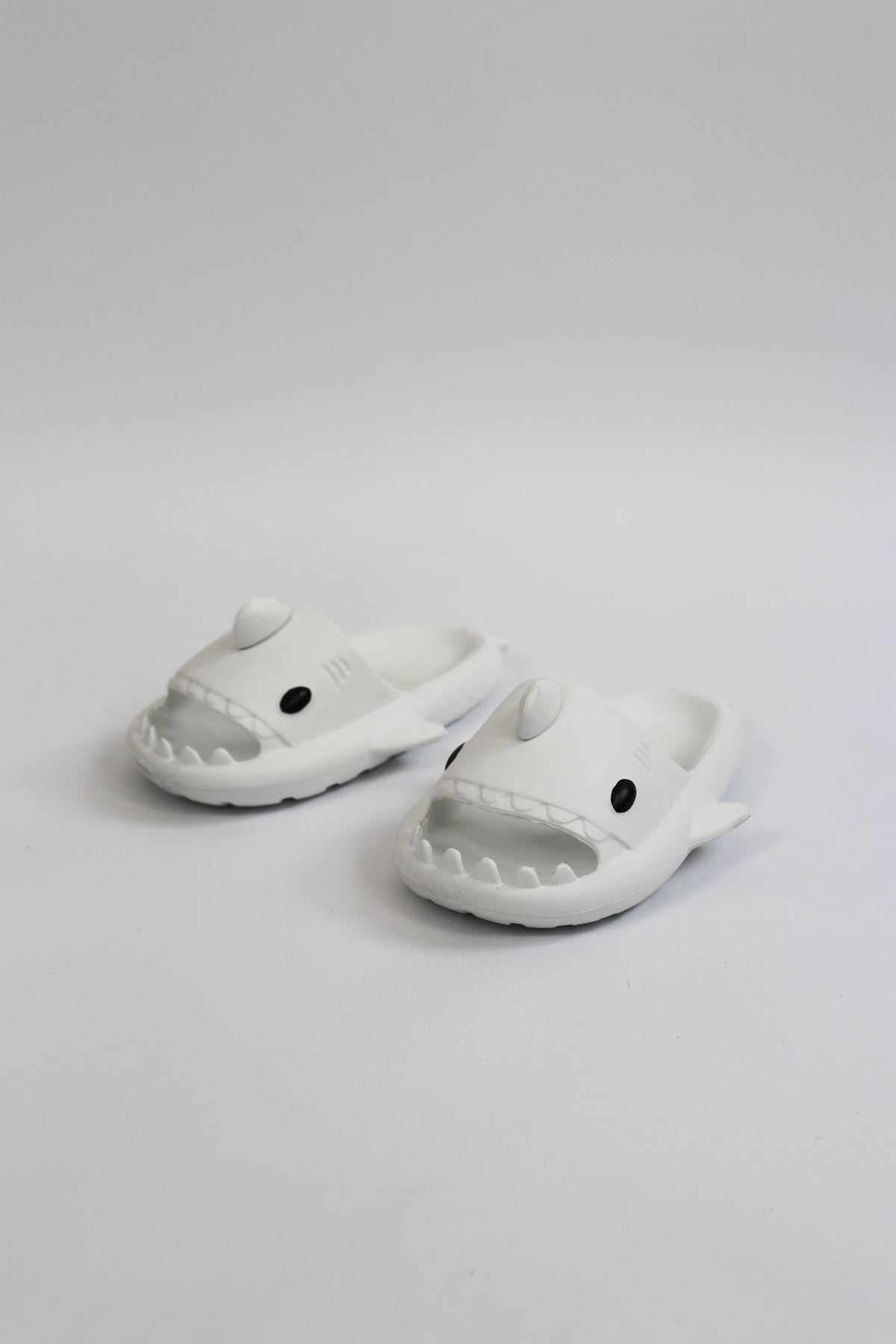 Köpekbalığı Beyaz Unisex Tam Ortopedik Terlik Shark Slides Cocuk Köpekbalığı Beyaz Unisex Tam Ortopedik Terlik Shark Slides Cocuk