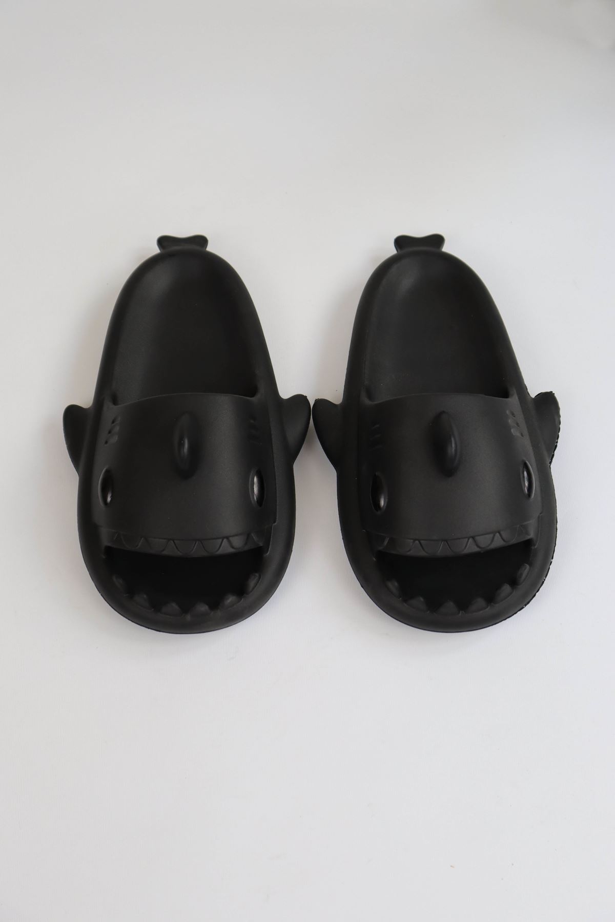 Köpekbalığı Siyah Unisex Tam Ortopedik Terlik Shark Slides Köpekbalığı Siyah Unisex Tam Ortopedik Terlik Shark Slides