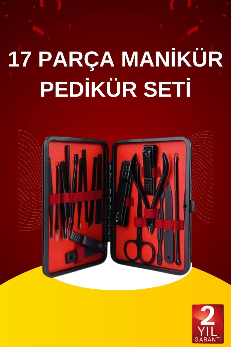 17 Parça El Ayak Bakım Seti Tırnak Temizleme Manikür Pedikür Cımbız Törpü Tırnak Makası 17 Parça El Ayak Bakım Seti Tırnak Temizleme Manikür Pedikür Cımbız Törpü Tırnak Makası