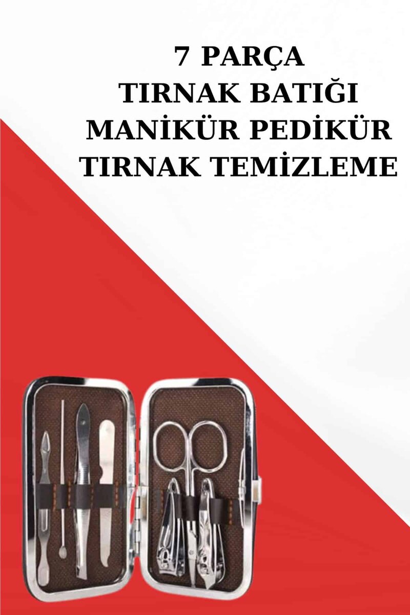 Manikür Pedikür Seti 7 Parça Tırnak Mantarı Tırnak Batığı Temizleme Taşınabilir Manikür Pedikür Seti 7 Parça Tırnak Mantarı Tırnak Batığı Temizleme Taşınabilir
