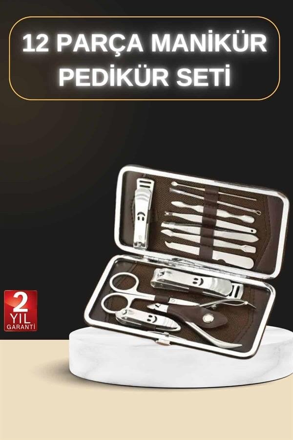 12 Parça Manikür Pedikür Seti Özel Deri Çanta El Ayak Bakımı Akne ve Sivilce Temizleme 12 Parça Manikür Pedikür Seti Özel Deri Çanta El Ayak Bakımı Akne ve Sivilce Temizleme