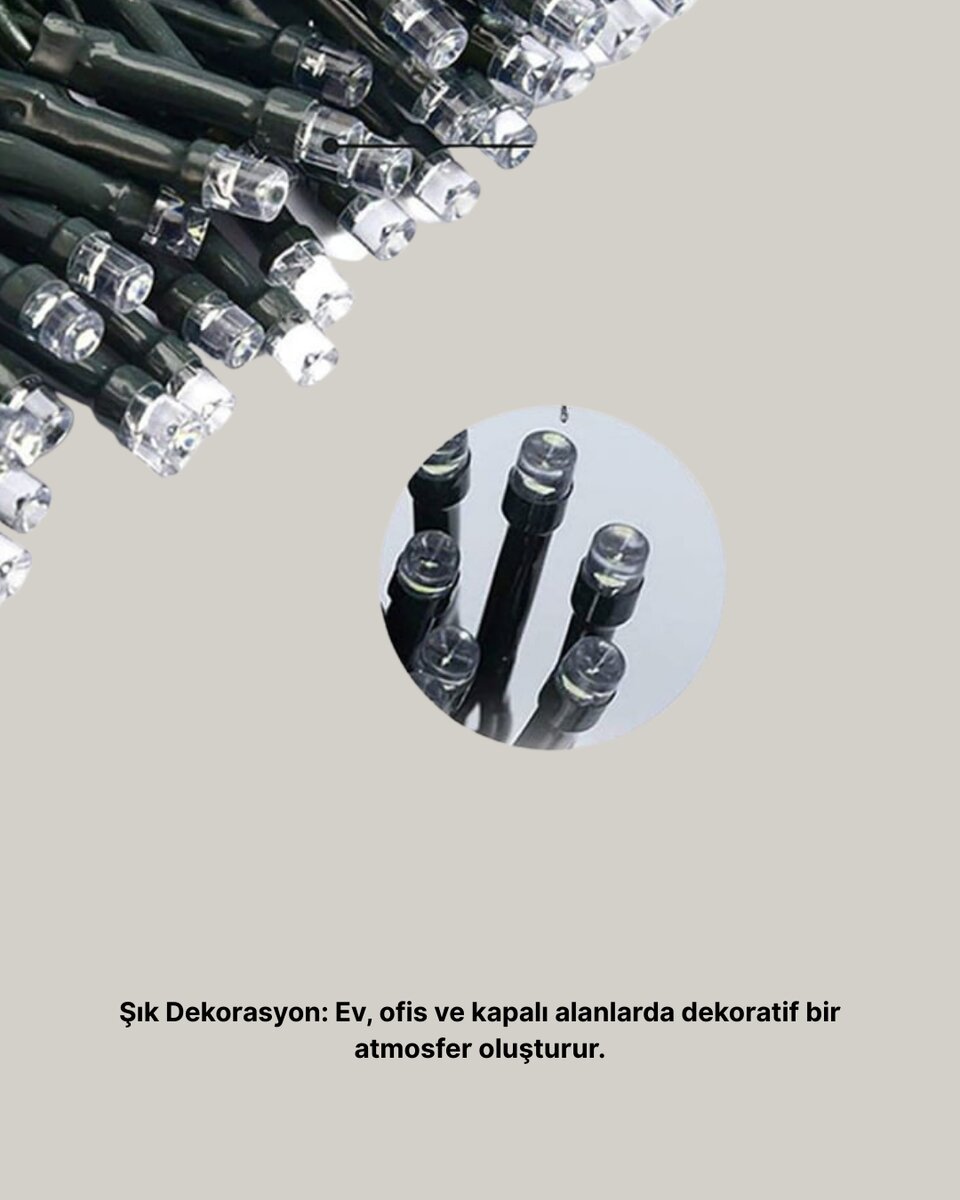 Uzun Ömürlü LED Teknolojili 10 Metre Şık Işıklı Süsleme Seti Uzun Ömürlü LED Teknolojili 10 Metre Şık Işıklı Süsleme Seti