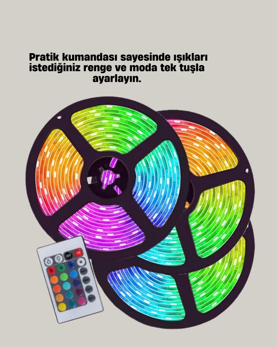 Uzaktan Kumandalı RGB Smart Şerit LED Işık Esnek ve Taşınabilir Dekorasyon Uzaktan Kumandalı RGB Smart Şerit LED Işık Esnek ve Taşınabilir Dekorasyon