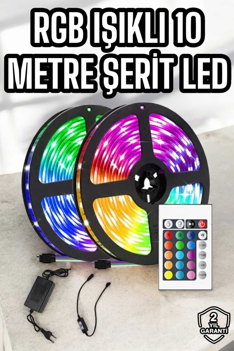 Yeni Nesil RGB Işıklı 10Metre Şerit Led Kumandalı Şarj Edilebilir Yeni Nesil RGB Işıklı 10Metre Şerit Led Kumandalı Şarj Edilebilir