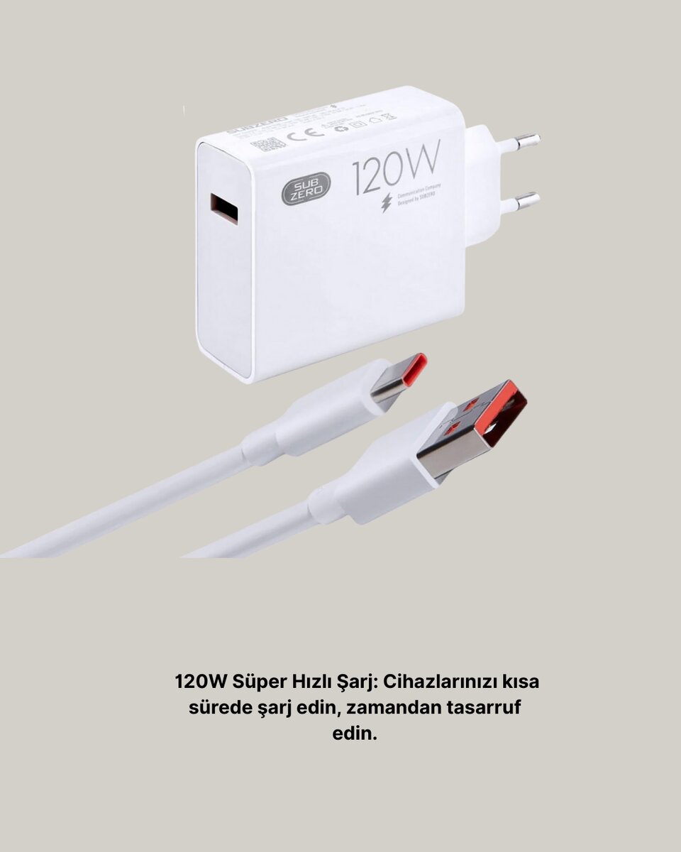 120W Mi Turbo Akıllı Tanıma Çipli Hızlı Şarj Cihazı Taşınabilir ve Dayanıklı