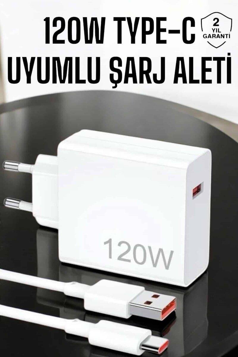 120W Şarj Aleti Type-C Uyumlu Turbo Şarj Aleti 120W Şarj Aleti Type-C Uyumlu Turbo Şarj Aleti