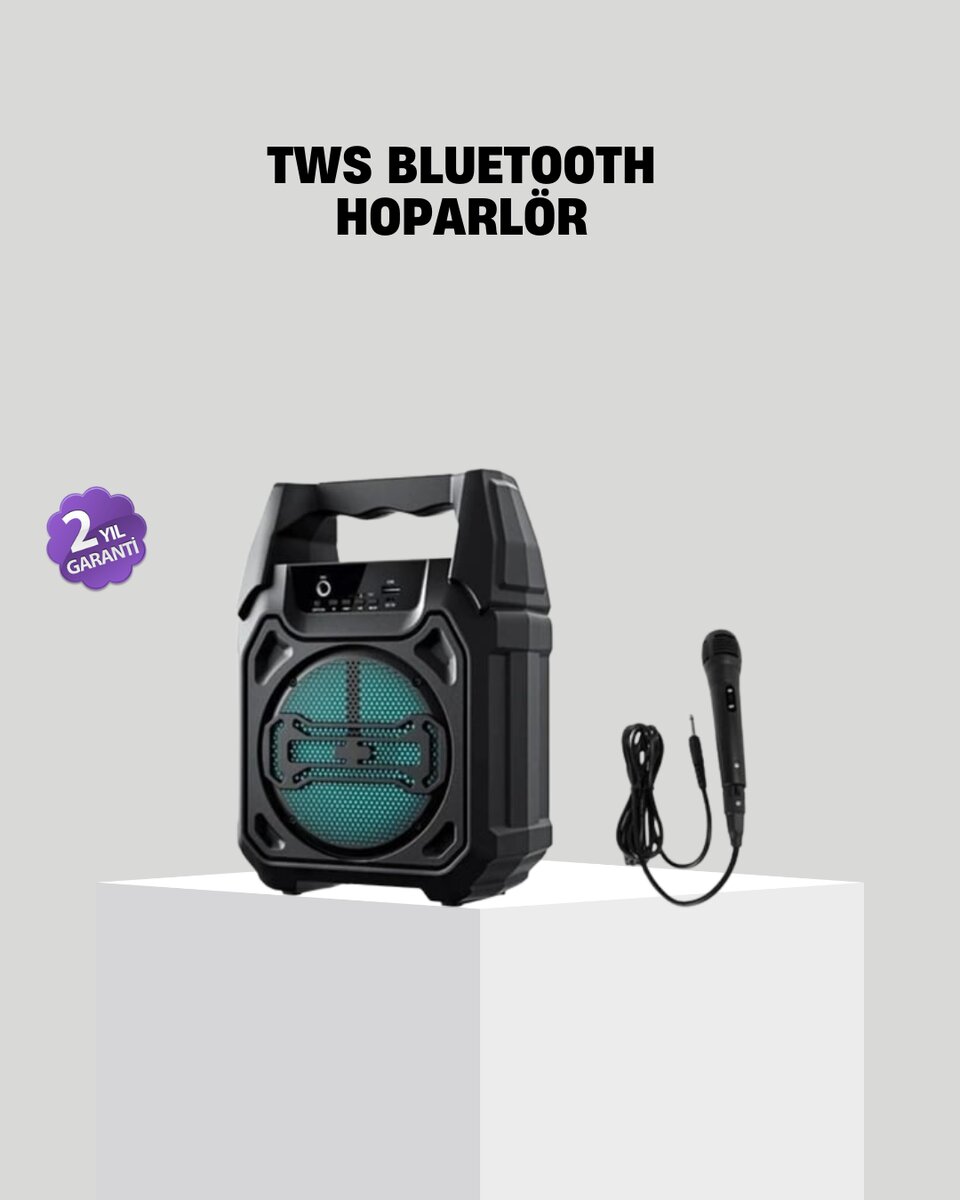 6.5 İnç Bluetooth Hoparlör Mikrofonlu Taşınabilir Karaoke ve Parti Sistemi 6.5 İnç Bluetooth Hoparlör Mikrofonlu Taşınabilir Karaoke ve Parti Sistemi