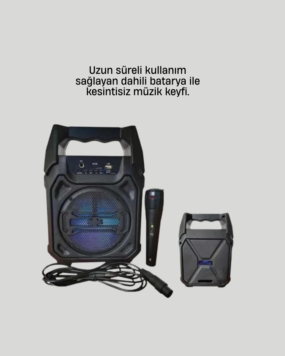 6.5 İnç Bluetooth Hoparlör Mikrofonlu Taşınabilir Karaoke ve Parti Sistemi 6.5 İnç Bluetooth Hoparlör Mikrofonlu Taşınabilir Karaoke ve Parti Sistemi