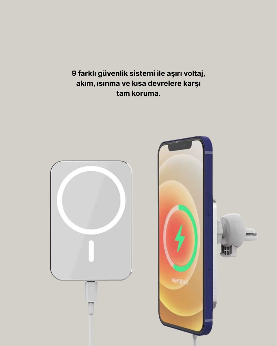 iPhone Serileri ile Uyumlu MagSafe Manyetik Araç Telefon Tutucu ve Şarj Cihazı iPhone Serileri ile Uyumlu MagSafe Manyetik Araç Telefon Tutucu ve Şarj Cihazı