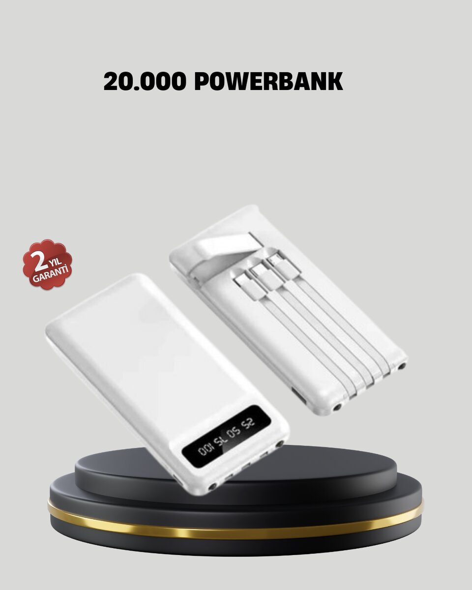 20.000 mAh 4 Çıkışlı LED Göstergeli Hızlı Şarj Powerbank 20.000 mAh 4 Çıkışlı LED Göstergeli Hızlı Şarj Powerbank