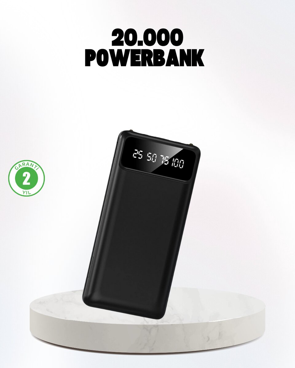 Çoklu Güvenlik Korumalı 20.000 mAh Powerbank Fener Özellikli Çoklu Güvenlik Korumalı 20.000 mAh Powerbank Fener Özellikli