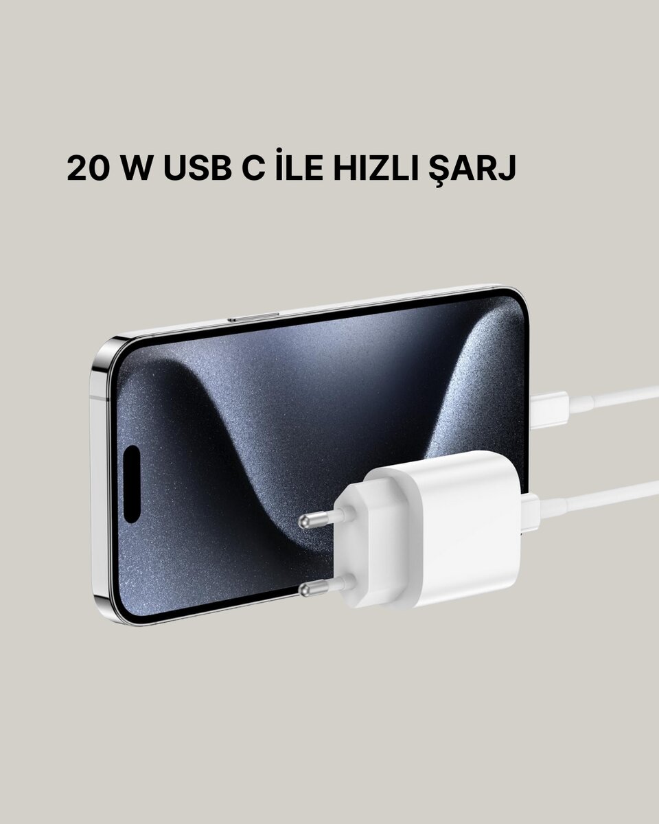iOS Uyumlu 20W USB-C Hızlı Şarj Cihazı Telefon ve Tablet İçin iOS Uyumlu 20W USB-C Hızlı Şarj Cihazı Telefon ve Tablet İçin