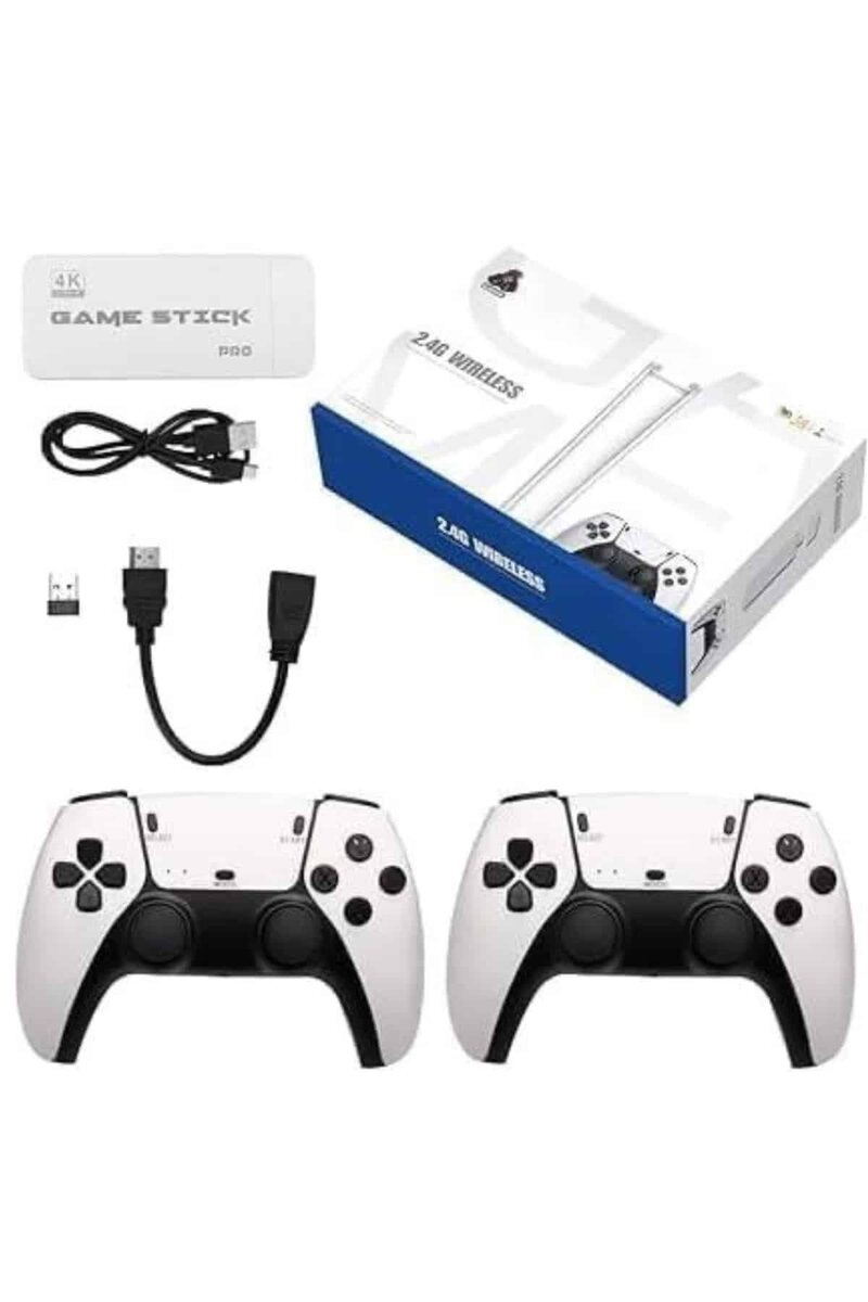4K HD Görüntü Kaliteli Retro Game Stick 20000 Oyunlu Çift Kollu Beyaz Game Stick 4K HD Görüntü Kaliteli Retro Game Stick 20000 Oyunlu Çift Kollu Beyaz Game Stick